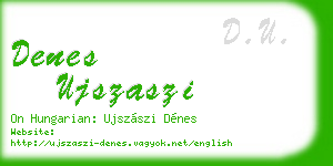 denes ujszaszi business card